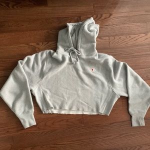 Cropped Gray Champion Hoodie